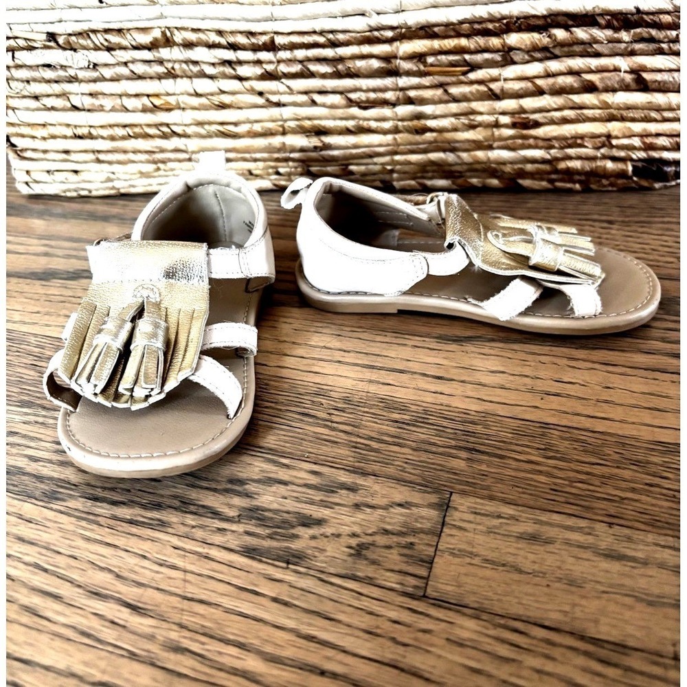 H & M Girls Kids Sandals Gold Size 6